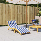 Cuscino per Lettino Righe Bianche e Blu 180x60x4 Tessuto Oxford