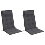 Cuscini per Sedia Schienale Alto 2 pz Antracite Tessuto Oxford