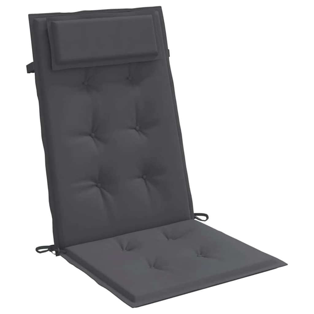 Cuscini per Sedia Schienale Alto 4 pz Antracite Tessuto Oxford