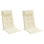 Cuscini per Sedia con Schienale Alto 2 pz Crema Tessuto Oxford