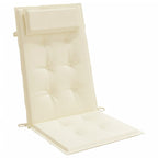 Cuscini per Sedia con Schienale Alto 4 pz Crema Tessuto Oxford