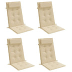 Cuscini per Sedia con Schienale Alto 4 pz Beige Tessuto Oxford