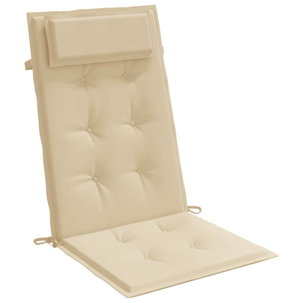 Cuscini per Sedia con Schienale Alto 6 pz Beige Tessuto Oxford