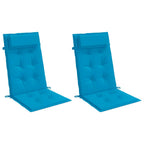 Cuscini Sedia con Schienale Alto 2 pz Blu Chiaro Tessuto Oxford