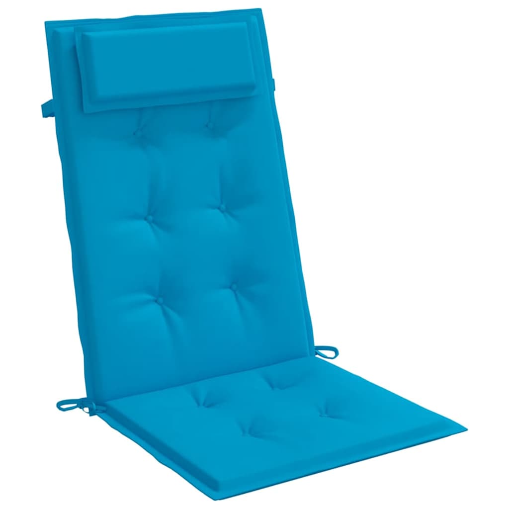 Cuscini Sedia con Schienale Alto 2 pz Blu Chiaro Tessuto Oxford