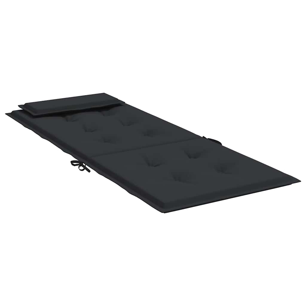 Cuscini per Sedia con Schienale Alto 2pz Nero in Tessuto Oxford