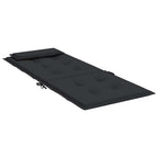 Cuscini per Sedia con Schienale Alto 2pz Nero in Tessuto Oxford