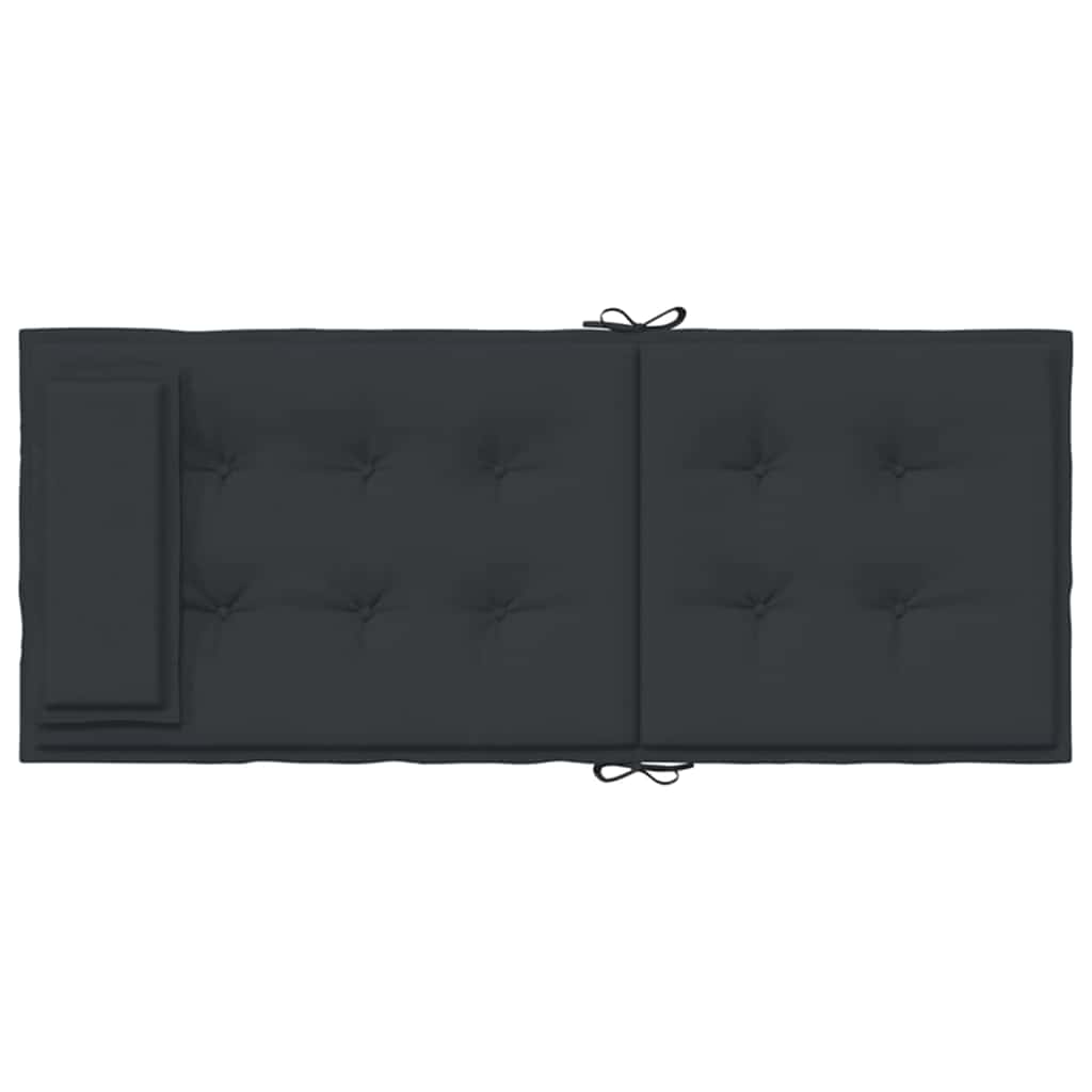 Cuscini per Sedia con Schienale Alto 2pz Nero in Tessuto Oxford