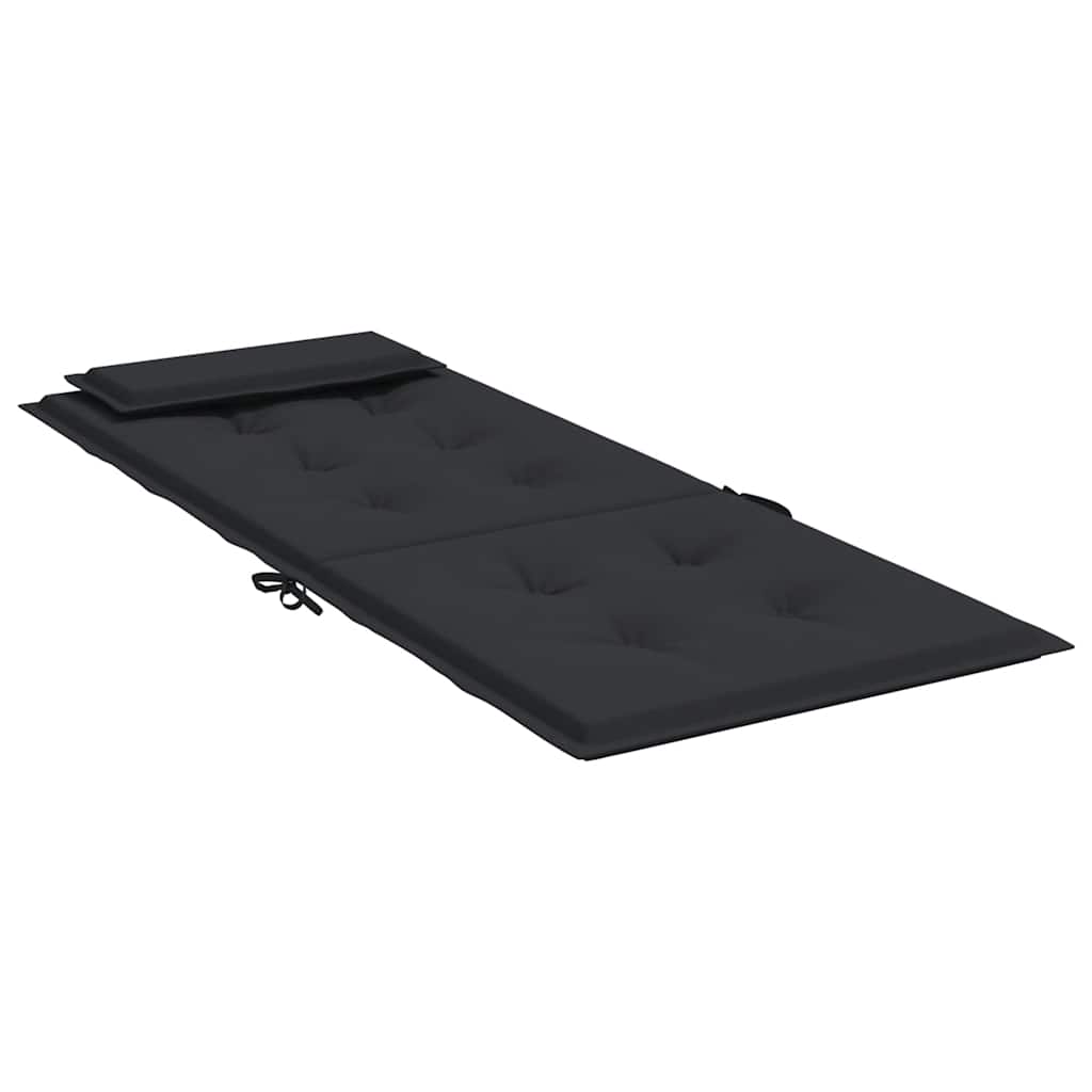 Cuscini per Sedia con Schienale Alto 4pz Nero in Tessuto Oxford