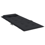 Cuscini per Sedia con Schienale Alto 4pz Nero in Tessuto Oxford