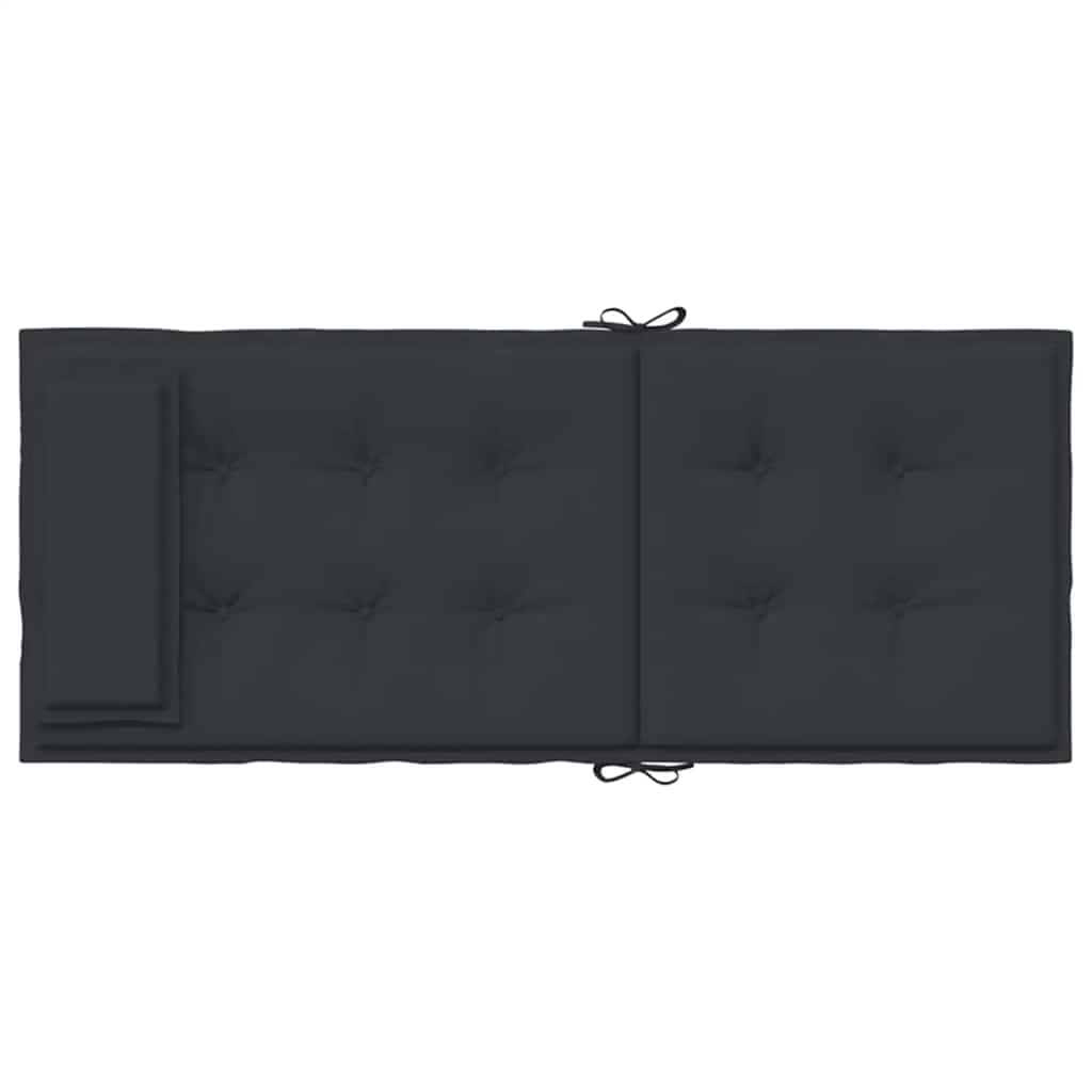 Cuscini per Sedia con Schienale Alto 4pz Nero in Tessuto Oxford