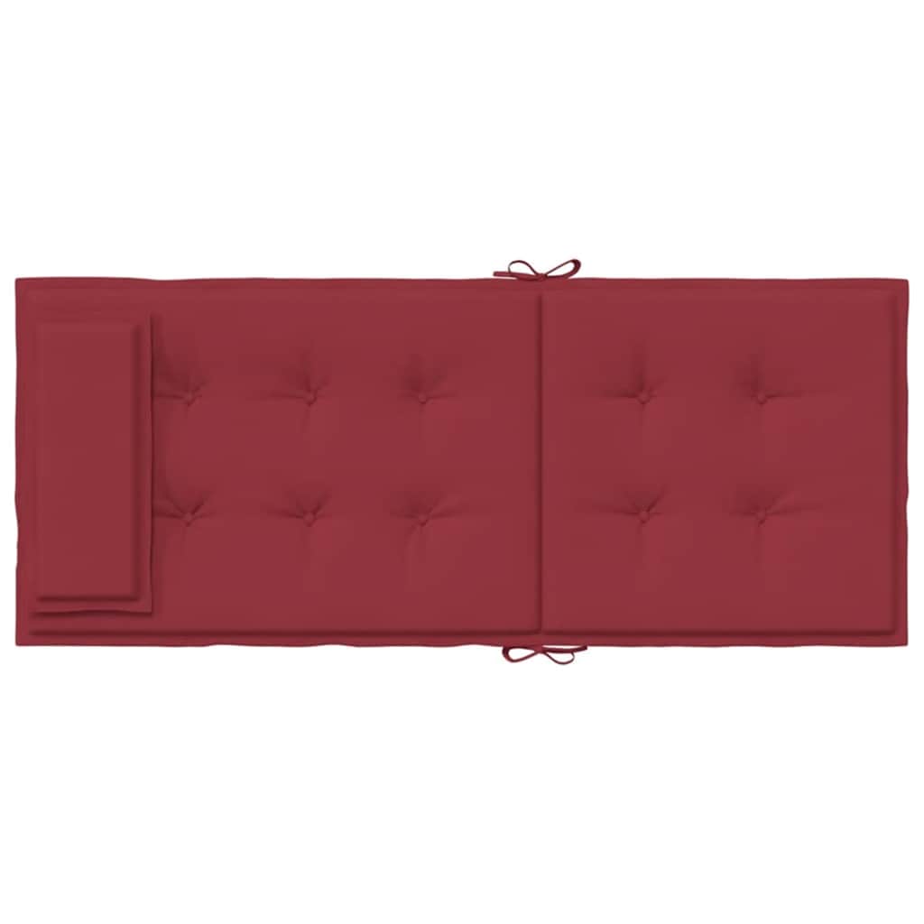 Cuscini Sedia con Schienale Alto 4 pz Rosso Vino Tessuto Oxford
