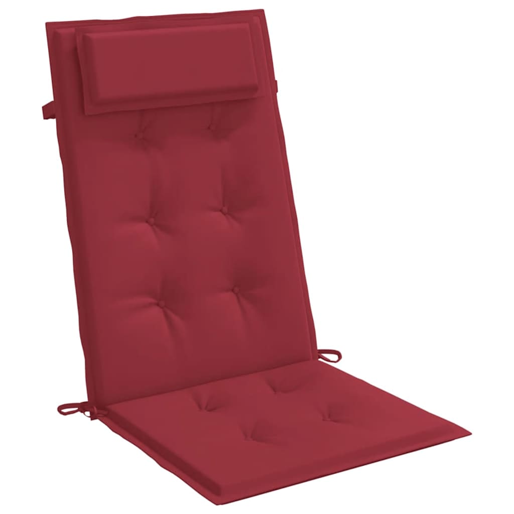 Cuscini Sedia con Schienale Alto 6 pz Rosso Vino Tessuto Oxford