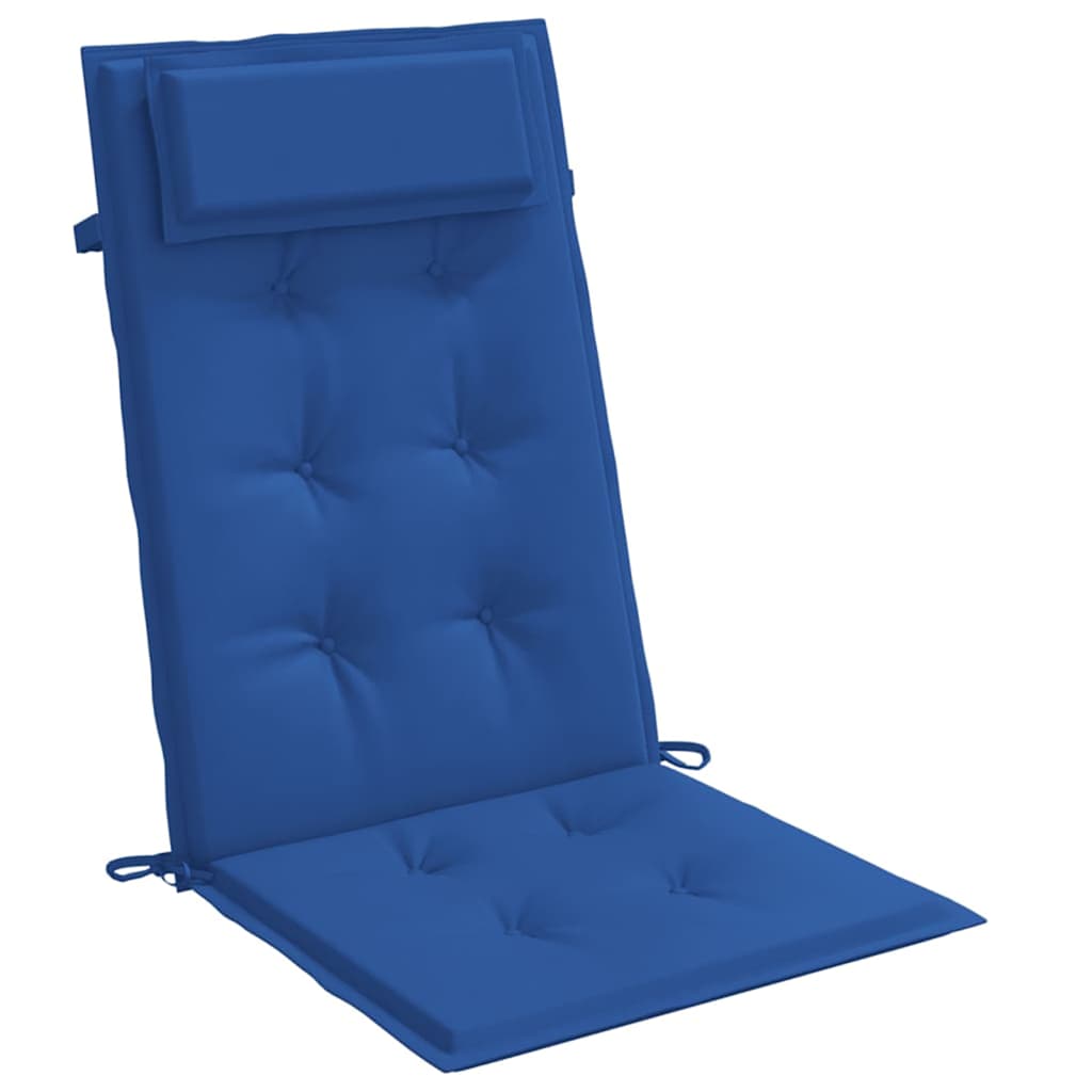 Cuscini Sedia con Schienale Alto 2 pz Blu Reale Tessuto Oxford