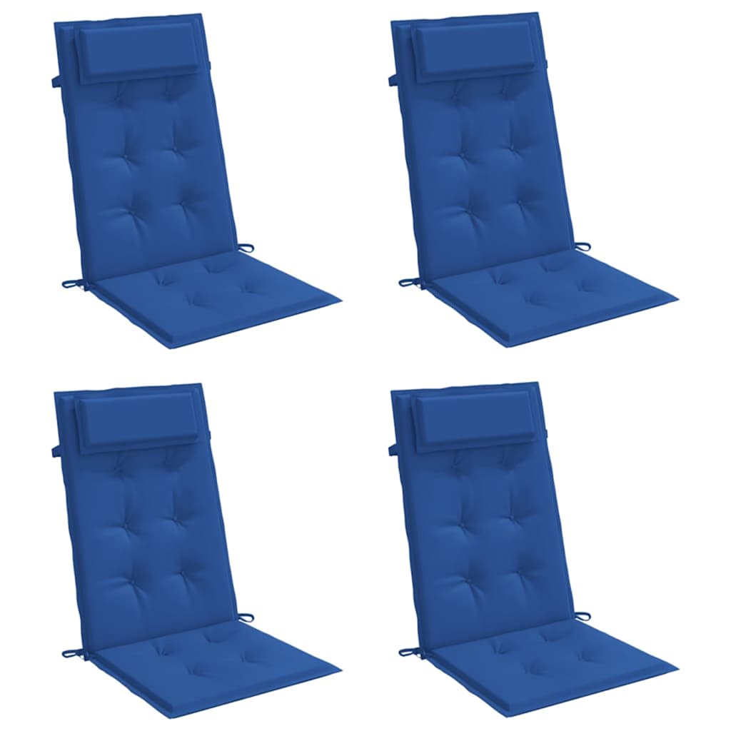 Cuscini Sedia con Schienale Alto 6 pz Blu Reale Tessuto Oxford