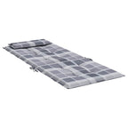 Cuscini Sedia Schienale Alto 2pz a Quadri Grigio Tessuto Oxford