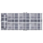 Cuscini Sedia Schienale Alto 2pz a Quadri Grigio Tessuto Oxford