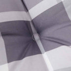Cuscini Sedia Schienale Alto 2pz a Quadri Grigio Tessuto Oxford