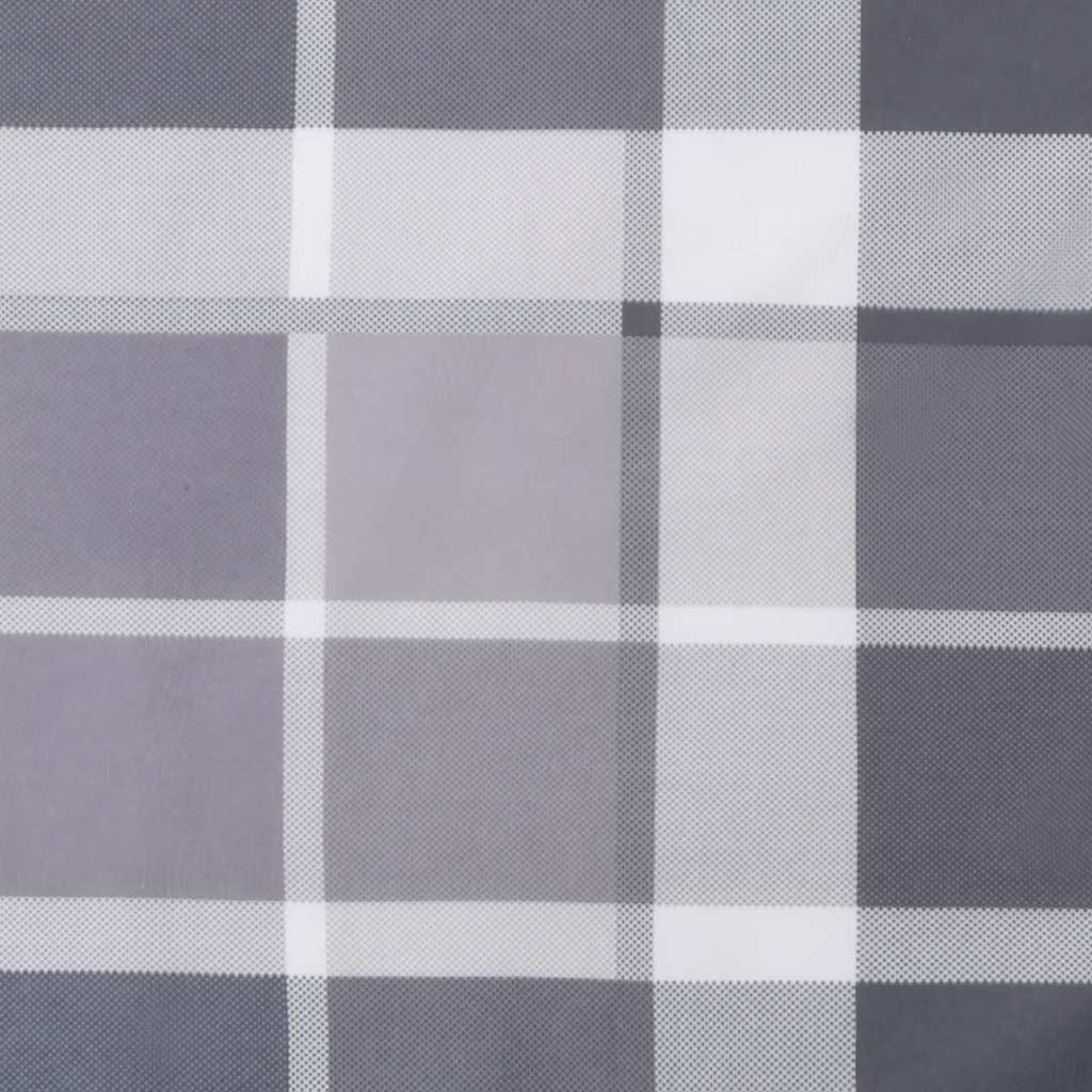 Cuscini Sedia Schienale Alto 2pz a Quadri Grigio Tessuto Oxford
