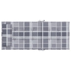 Cuscini Sedia Schienale Alto 4pz a Quadri Grigio Tessuto Oxford