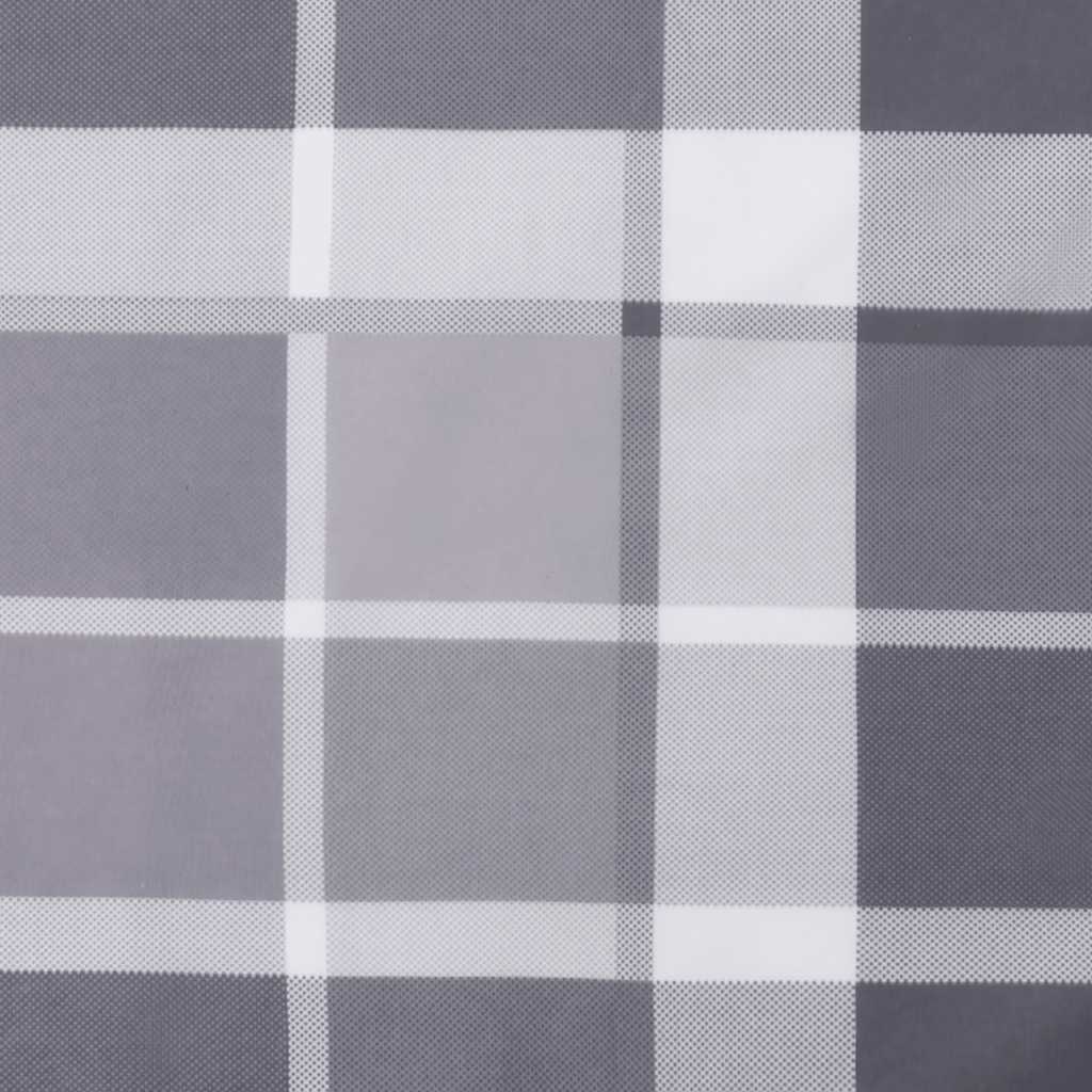 Cuscini Sedia Schienale Alto 4pz a Quadri Grigio Tessuto Oxford