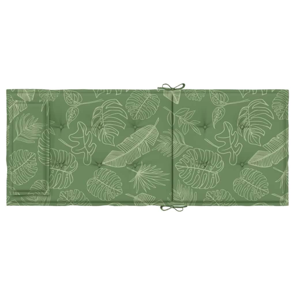 Cuscini Sedia Schienale Alto 2 pz Motivo Foglie Tessuto Oxford