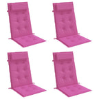 Cuscini per Sedia con Schienale Alto 4pz Rosa in Tessuto Oxford
