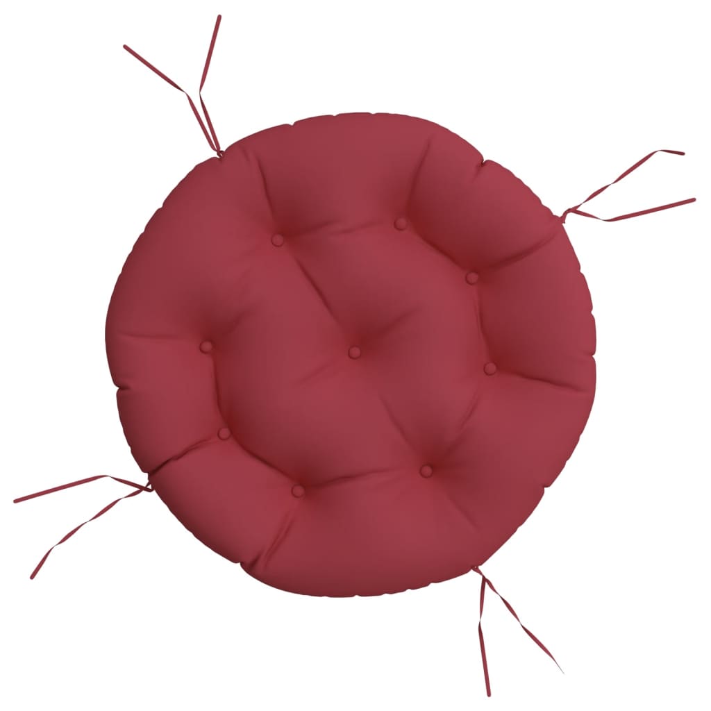 Cuscino Rotondo Rosso Vino Ø 60x11 cm in Tessuto Oxford