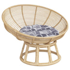 Cuscino Rotondo Grigio Motivo a Quadri Ø 60x11cm Tessuto Oxford