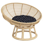 Cuscino Rotondo Nero Motivo a Quadri Ø 60x11cm Tessuto Oxford