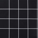 Cuscino Rotondo Nero Motivo a Quadri Ø 60x11cm Tessuto Oxford