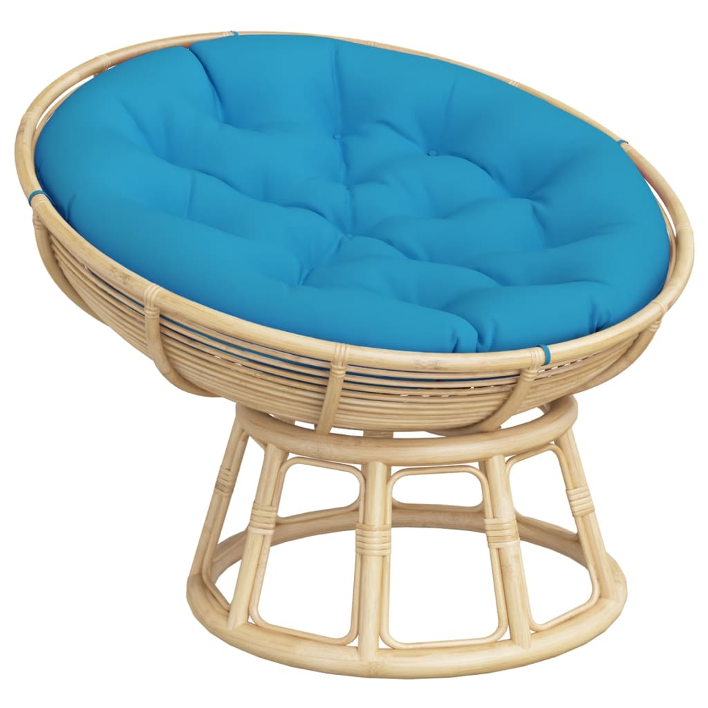 Cuscino Rotondo Blu Chiaro Ø 100x11 cm in Tessuto Oxford