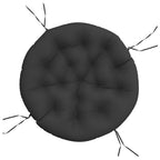 Cuscino Rotondo Nero Ø 100x11 cm in Tessuto Oxford