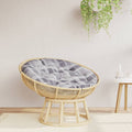 Cuscino Rotondo Grigio Motivo Quadri Ø 100x11 cm Tessuto Oxford