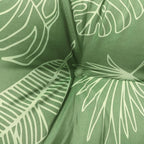 Cuscino Rotondo Motivo a Foglie Ø 100x11 cm in Tessuto Oxford