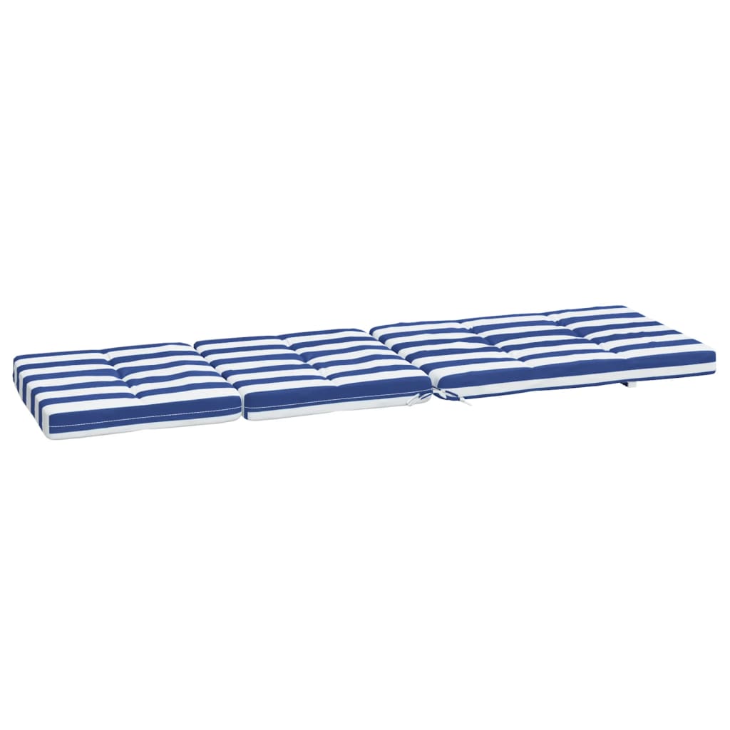 Cuscini Sedia a Sdraio 2pz Strisce Bianche e Blu Tessuto Oxford