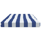 Cuscini Sedia a Sdraio 2pz Strisce Bianche e Blu Tessuto Oxford