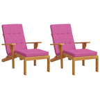Cuscini per Sedia a Sdraio 2 pz Rosa in Tessuto Oxford