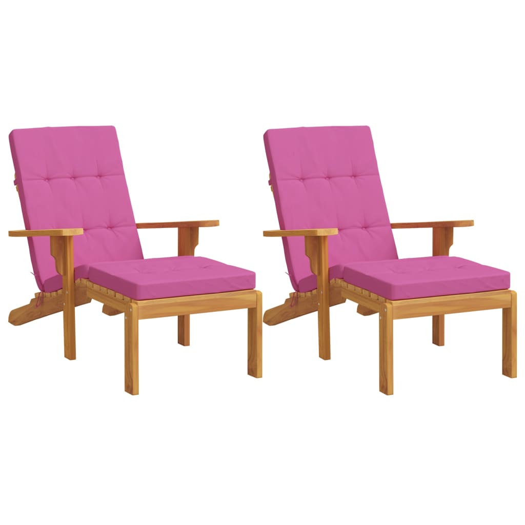 Cuscini per Sedia a Sdraio 2 pz Rosa in Tessuto Oxford