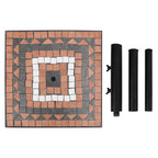 Base per Ombrellone Terracotta e Bianco Quadrata 12 kg