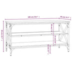 Mobile TV Rovere Fumo 100x40x50 cm in Legno Multistrato