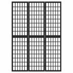 Divisorio Pieghevole 3 Pannelli Stile Giapponese 120x170cm Nero