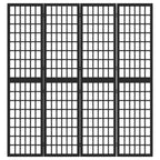 Divisorio Pieghevole 4 Pannelli Stile Giapponese 160x170cm Nero