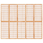 Divisorio Pieghevole 5 Pannelli Stile Giapponese 200x170 cm