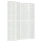 Divisorio Pieghevole 4 Pannelli Stile Giapponese 160x170 Bianco
