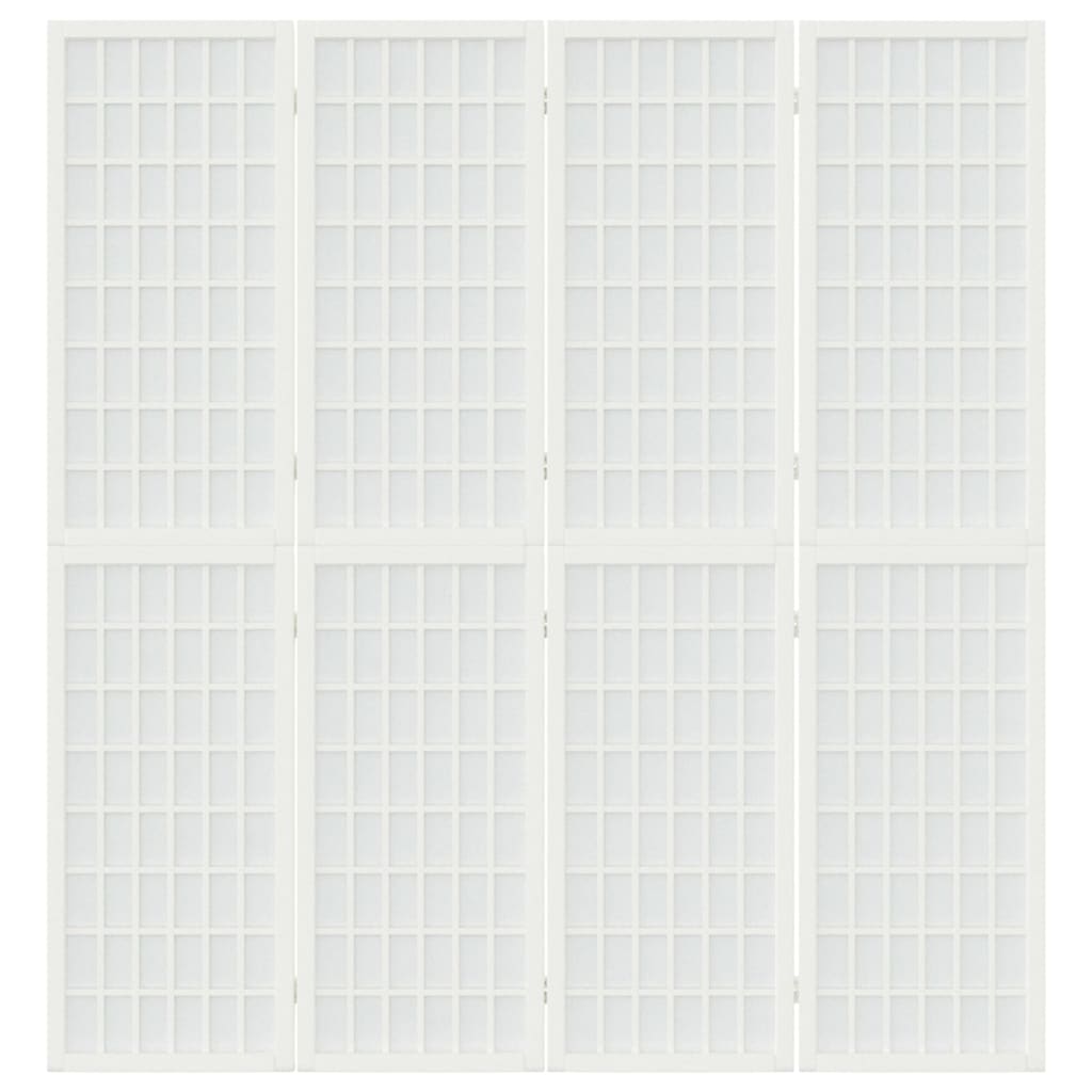 Divisorio Pieghevole 4 Pannelli Stile Giapponese 160x170 Bianco