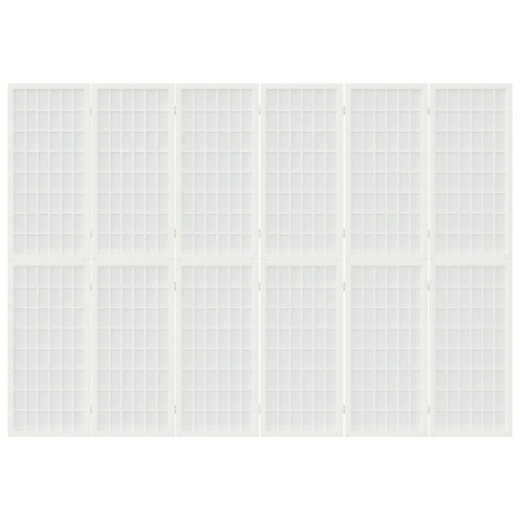 Divisorio Pieghevole 6 Pannelli Stile Giapponese 240x170 Bianco