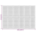Divisorio Pieghevole 6 Pannelli Stile Giapponese 240x170 Bianco