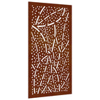 Decorazione Muro da Giardino 105x55 cm Foglia Acciaio Corten