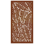 Decorazione Muro da Giardino 105x55 cm Foglia Acciaio Corten
